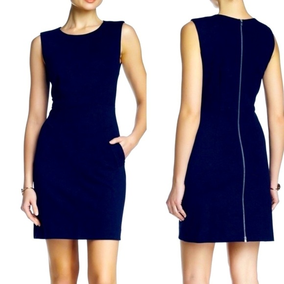 Diane von Furstenberg Navy Carprenna Mini
Sleeveless Knit Suiting Dress Sz 8 - Picture 1 of 13